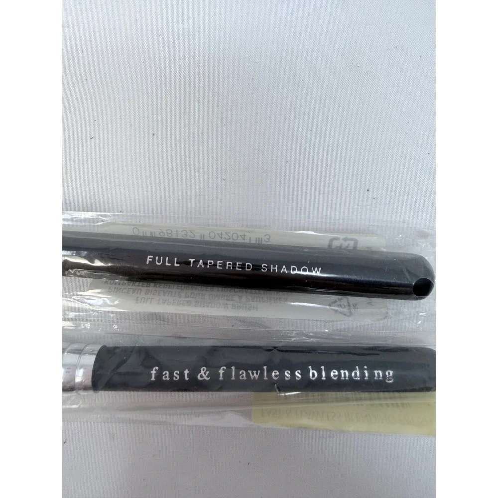 bareMinerals Full Tapered Shadow & Fast Flawless Blending Brush Set Black Silver